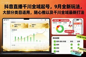 抖音直播千川全域起号,9月全新玩法,大部分类目适用,随心推以及千川全域最新打法-水滴知识网
