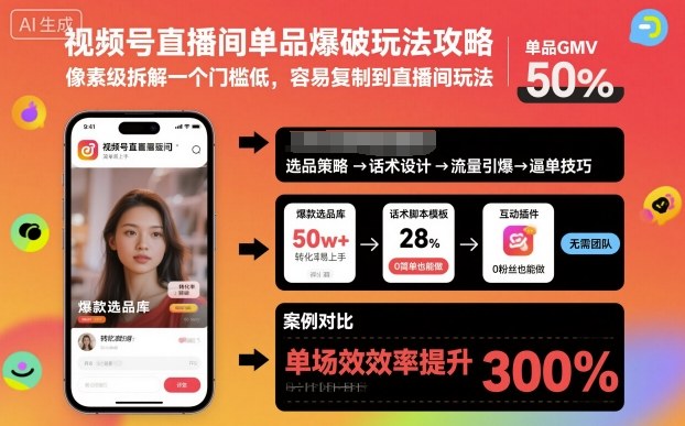 视频号直播间单品爆破玩法攻略，像素级拆解一个门槛低，容易复制到直播间玩法-水滴知识网