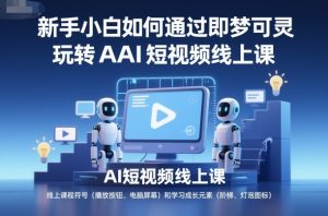 新手小白如何通过即梦可灵玩转AI短视频线上课-水滴知识网
