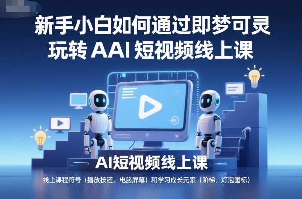 新手小白如何通过即梦可灵玩转AI短视频线上课-水滴知识网