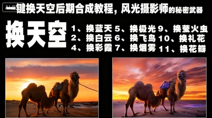 一键换天空后期合成教程，风光摄影师的秘密武器-水滴知识网