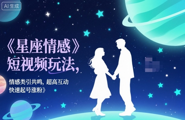 星座情感短视频玩法,情感类引共鸣,超高互动,快速起号涨粉-水滴知识网