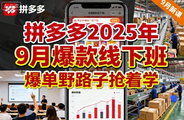 拼多多2025年9月爆款线下班，爆单野路子抢着学-水滴知识网