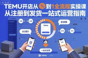 TEMU开店从0到1全流程实操课，从注册到发货一站式运营指南-水滴知识网
