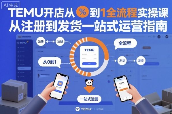 TEMU开店从0到1全流程实操课，从注册到发货一站式运营指南-水滴知识网