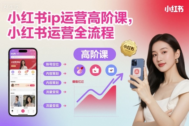 小红书ip运营高阶课,小红书运营全流程-水滴知识网
