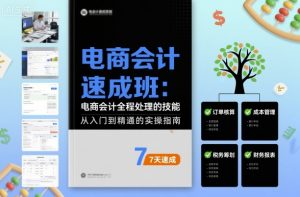 电商会计速成班,电商会计全程处理的技能-水滴知识网