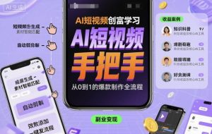 AI短视频创富学习,手把手教会你制作AI短视频-水滴知识网