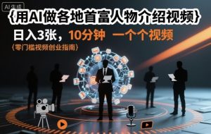 用AI做各地首富人物介绍视频，日入3张，10分钟一个视频-水滴知识网