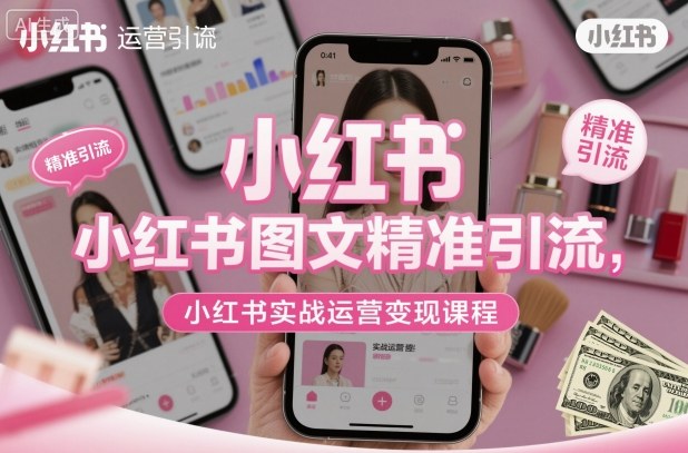 小红书图文精准引流，小红书实战运营变现课程-水滴知识网