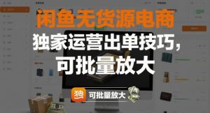 闲鱼无货源电商,独家运营出单技巧,可批量放大-水滴知识网