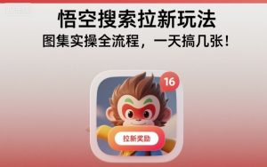 悟空搜索拉新玩法，图集实操全流程，一天搞几张-水滴知识网