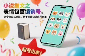小说推文之表情包营销号,这个傻瓜式玩法,新手也能快速起号出单-水滴知识网