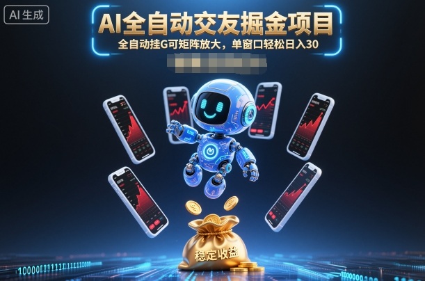 AI全自动交友掘金项目,全自动挂G可矩阵放大,单窗口轻松日入30+【揭秘】-水滴知识网
