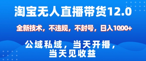 淘宝无人直播12.0,公域私域技术,不封号,不违规布局双十一流量风口,日入1k(独家技术)【揭秘】-水滴知识网