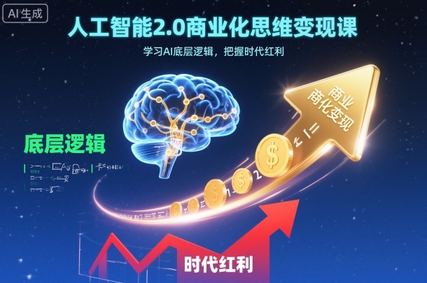 人工智能2.0商业化思维变现课，学习AI底层逻辑，把握时代红利-水滴知识网