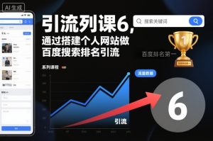 引流系列课6，通过搭建个人网站做百度搜索排名引流-水滴知识网