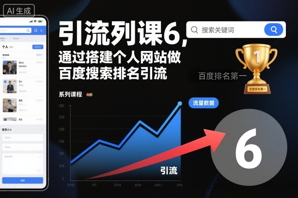 引流系列课6,通过搭建个人网站做百度搜索排名引流-水滴知识网