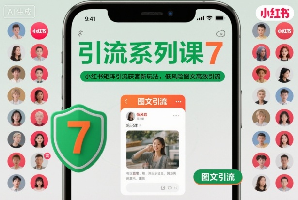 引流系列课7,小红书矩阵引流获客新玩法,低风险图文高效引流-水滴知识网