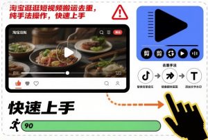 淘宝逛逛短视频搬运去重，纯手法操作，快速上手-水滴知识网