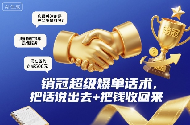 销冠超级爆单话术，把话说出去+把钱收回来-水滴知识网