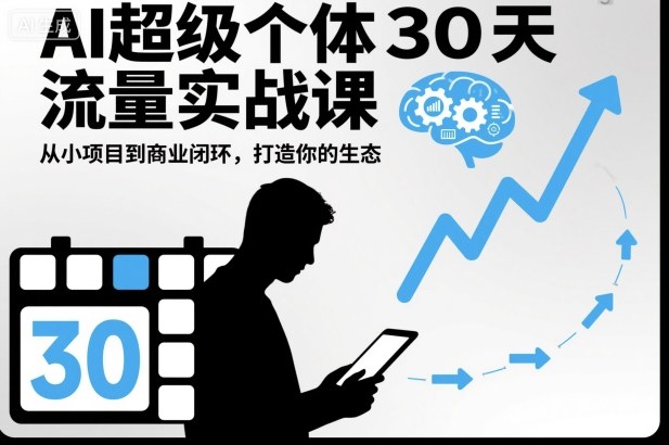 AI超级个体30天流量实战课，从小项目到商业闭环，打造你的生态-水滴知识网