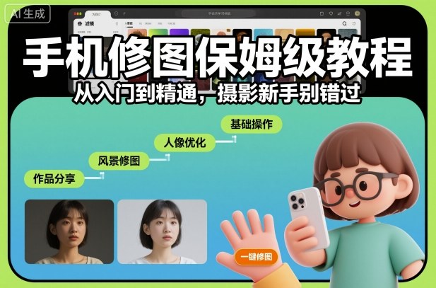 手机修图保姆级教程,从入门到精通,摄影新手别错过-水滴知识网