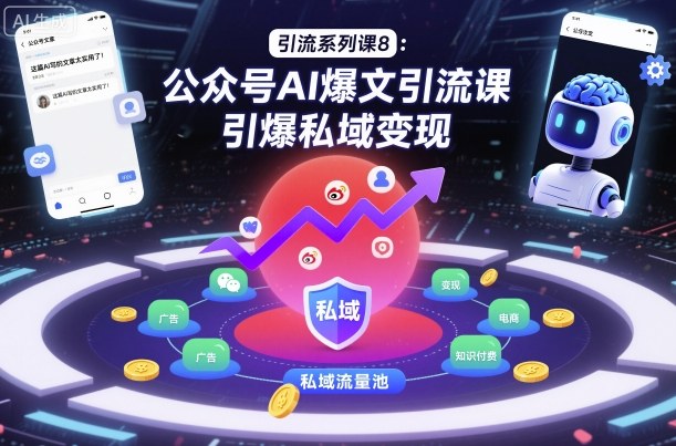 引流系列课8:公众号AI爆文引流课,引爆私域变现-水滴知识网