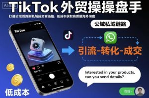 TikTok外贸操盘手,打通公域引流到私域成交全链路,低成本获取高质量海外询盘-水滴知识网
