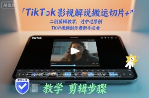TikTok影视解说搬运切片+二创剪辑教学,过中过原创,TK中视频创作者新手必看-水滴知识网