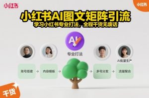 小红书AI图文矩阵引流,学习小红书专业打法,全程干货无废话-水滴知识网