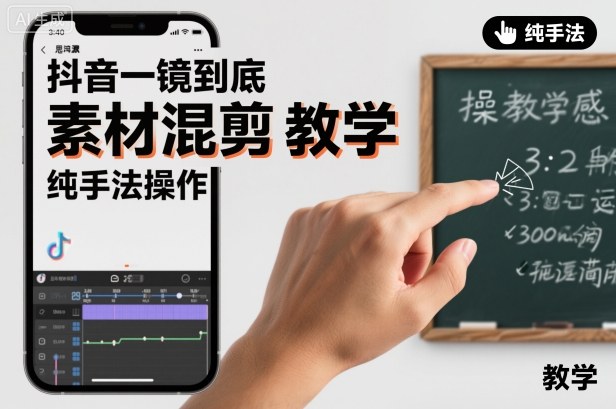 抖音一镜到底素材混剪教学，纯手法操作-水滴知识网
