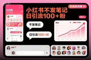 引流系列课14：小红书不发笔记日引流100+粉-水滴知识网