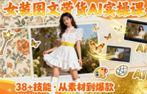 女装图文带货的AI实操课,覆盖38个实用技能,快速提升素材制作效率-水滴知识网