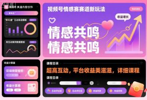 视频号情感赛道新玩法，超高互动，平台收益美滋滋，详细课程-水滴知识网