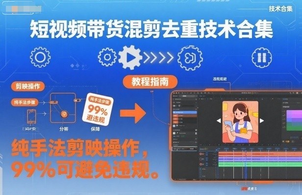 短视频带货混剪去重技术合集,纯手法剪映操作,99%可避免违规-水滴知识网