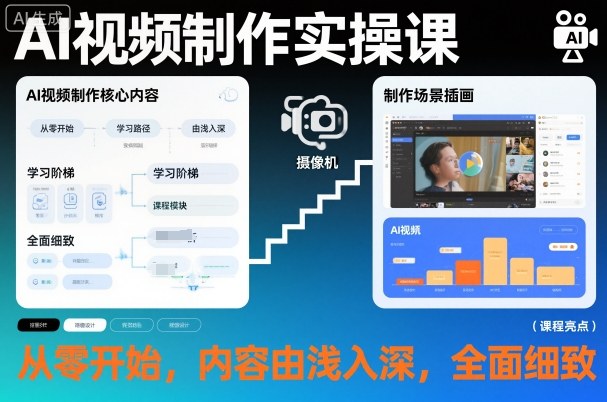 AI视频制作实操课,从零开始,内容由浅入深,全面细致-水滴知识网