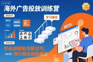 海外广告投放训练营,学会后轻松月薪过万,转行就业轻松搞定-水滴知识网