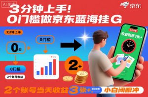 3分钟上手！0门槛做京东蓝海全自动掘金，2个账号当天收益3张+，小白闭眼冲【揭秘】-水滴知识网