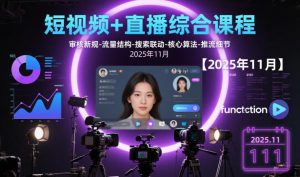 短视频+直播综合课程【2025年11月】,审核新规-流量结构-搜索联动-核心算法-推流细节-水滴知识网