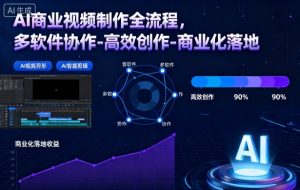 AI商业视频制作全流程,多软件协作-高效创作-商业化落地-水滴知识网
