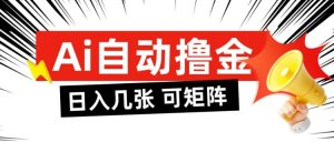 AI自动撸金，日入几张，全自动不占用时间，可矩阵批量放大操作【揭秘】-水滴知识网