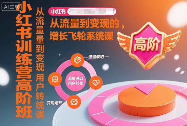 小红书训练营高阶班,从流量到变现的增长飞轮系统课-水滴知识网