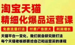淘宝天猫精细化爆品运营课,免费流量打法-付费广告放大-利润增长-三大核心痛点,一次全部解决-水滴知识网