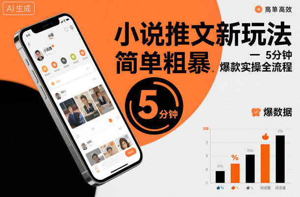 小说推文新玩法,简单粗爆,5分种一个爆款实操全流程-水滴知识网
