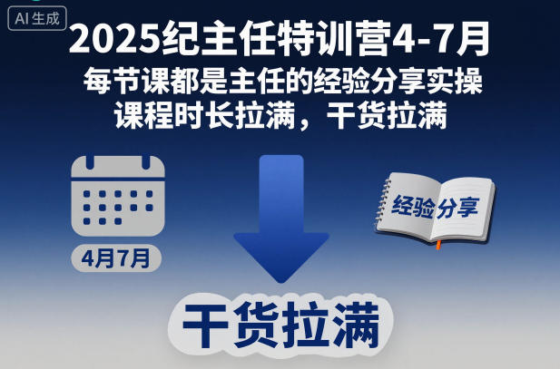 2025纪主任特训营4-7月，每节课都是主任的经验分享实操，课程时长拉满，干货拉满-水滴知识网