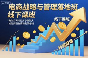 电商战略与管理落地班线下课,教你公司如何从小做到大,如何实现业绩和利润倍增【录音】-水滴知识网