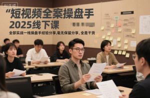 短视频全案操盘手2025线下课,全部实战一线操盘手经验分享,毫无保留分享,全是干货-水滴知识网