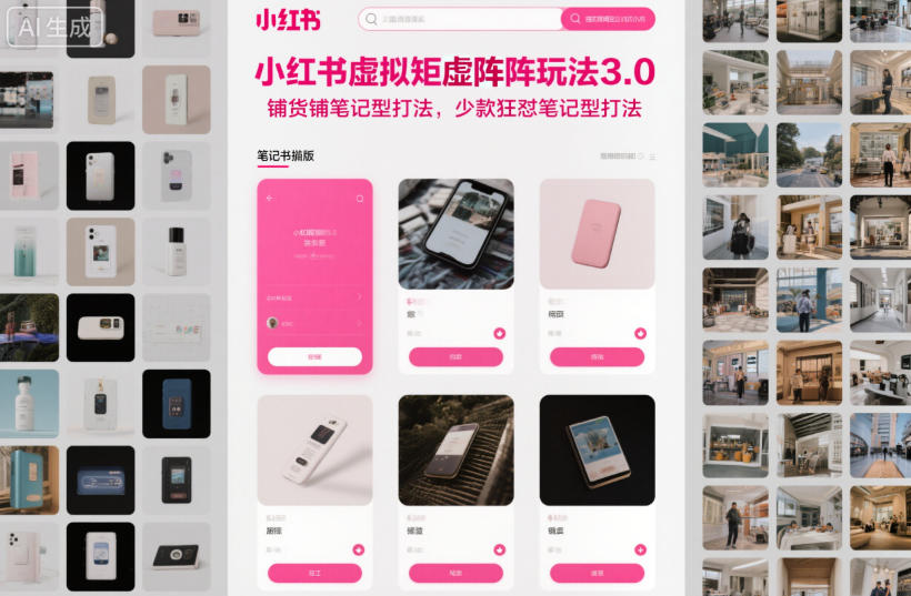 小红书虚拟矩阵玩法3.0,铺货铺笔记型打法,少款狂怼笔记型打法-水滴知识网