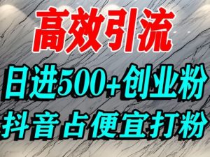 怎么打创业粉?抖音利用占便宜心理引流创业粉,单人日引500+精准流量-水滴知识网